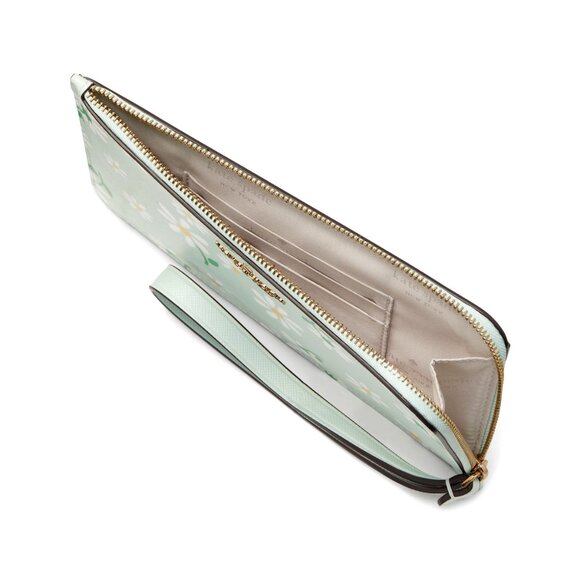 New Kate Spade Lucy Day Tripper Daisy Medium L-Zip Wristlet Crystal Blue Multi - Picture 3 of 3